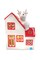 Christmas Ceramic Ornament - Christmas Cottage with Reindeer by Wizardi